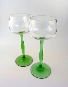 2 copas de tallo Art Nouveau Art Nouveau copa de vino estilo/forma Peter Behrens alrededor de 1900 - Imagen 1 de 12