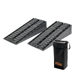 Auffahrkeil Stufenkeil Maxi Keil 5t + Tasche Wohnwagen Wohnmobil Froli 2er Set - Bild 1 von 7