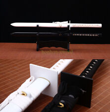 T10 Clay Tempered Black and White Ninjato Japanese Ninja Sword Full Tang Square