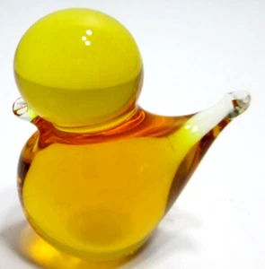 Vintage Konstglas Hand-Crafted Swedish Art Glass Bird Figurine Yellow 1 1/2" T - Picture 1 of 7