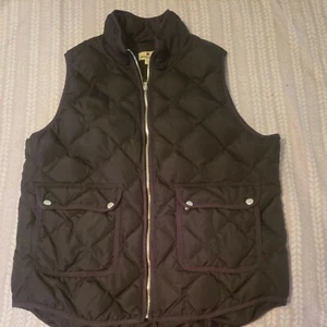Woolrich Women's Quilted Puffer Filled Duck Down Feathers Black Vest Zip XL - Picture 1 of 5