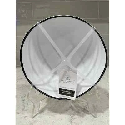 "Juego 4 ensaladeras de melamina 7,25x3"" BLANCO MATE NEGRO BORDE GRANJA CENIZA NUEVO Foto 1 de 4