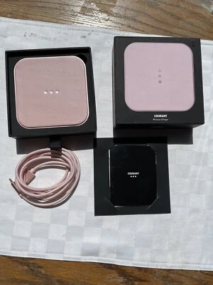 COURANT CATCH 1 Dusty Rose Pink Pebble Leather Fast Wireless Charger New in Box! - Image 1 of 4