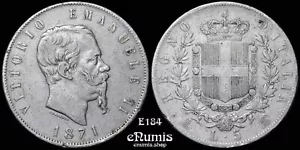 ITALIA, Vittorio Emanuele II, 5 liras 1871 M-BN, EN MUY BUEN ESTADO - Imagen 1 de 4