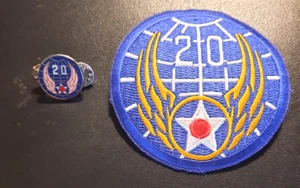 USAF 20th Army Air Corps Golden Wings 3" Patch and 3/4" Pin - Picture 1 of 4