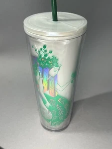 Starbucks Christmas Holiday 2022 Siren 24 oz Cold Cup Tumbler Iridescent Mermaid - Picture 1 of 12
