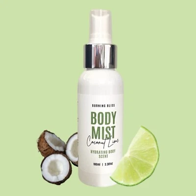 COCONUT &  LIME Perfume Body Mist Spray ALL NATURAL INGREDIENTS ~ VEGAN 100ml - image 1 of 2