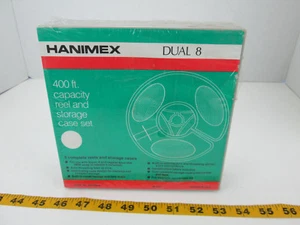 New Package of 3 Hanimex Dual 8 400ft Capacity Reel & Storage Case Set 8mm T - Picture 1 of 9