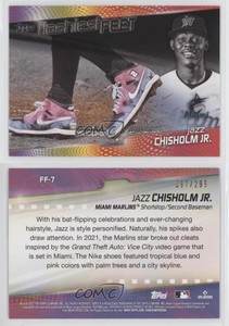 2022 Topps Series 1 Flashiest Feet Black /299 Jazz Chisholm Jr #7