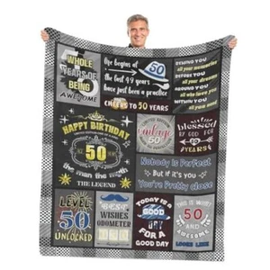 50th Birthday Gifts for Men - Dad Blanket, Best Dad Ever Gifts 50x60 50man - Picture 1 of 8