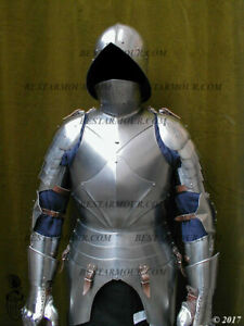 18GA SCA LARP Medieval Armor Kettle Half Body Armor Suit Kettle Helmet S01