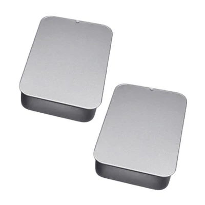 2pcs Sturdy Sliding Lid Tin Containers for Portable Home Storage Solution - Image 1 of 4