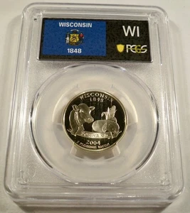 2004-S 25c SILVER PCGS PR70DCAM WISCONSIN QUARTER PROOF DEEP CAMEO PR 70 DC WI - Picture 1 of 4