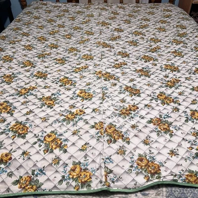 Funda edredón vintage flores amarillas y cremallera verde 72x84 Cottagecore Foto 1 de 4