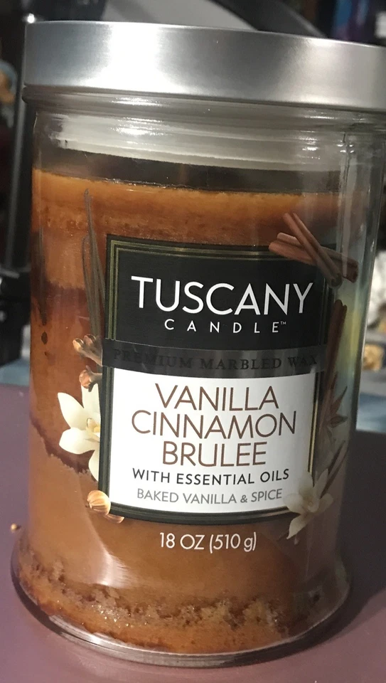 Vela Toscana VAINILLA CANELA BRULEE Cera Mármol 2 Mechas con aceites esenciales 18 OZ Foto 1 de 1