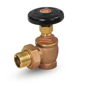 1/2 In. Brass Steam Angle Radiator Valve FIP X Male Union, with Molded Thermal P - Picture 1 of 12