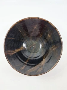 Studio Pottery Large Bowl Beautiful Glaze Brown LC Mark Laura Crosland - Picture 1 of 18