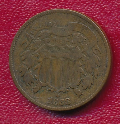 1868 TWO CENT PIECE **VERY NICE CIRCULATED** FREE SHIPPING!! - Image 1 of 2