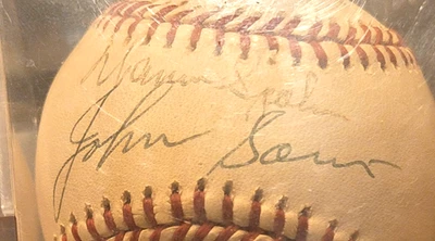 Autographed Baseball Warren Spahn and Johnny Sain, of "And pray for Rain."  fame - Image 1 of 3