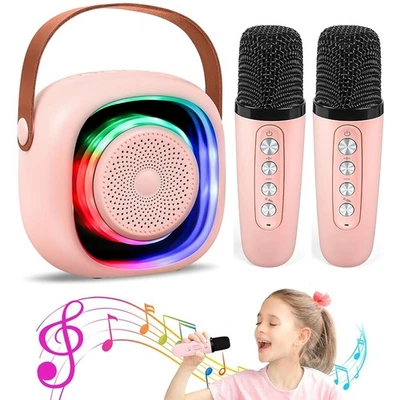 Wireless Mini Karaoke Machine with 2 Microphones Bluetooth Speaker for Kid Adult - Image 1 of 4