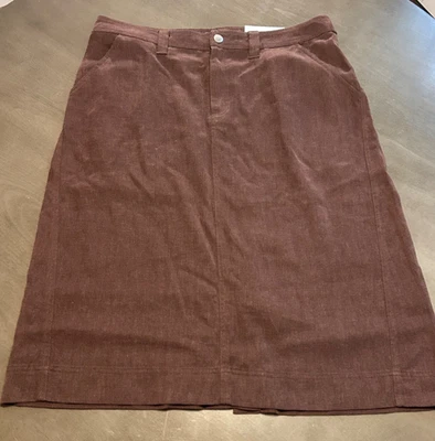 NUEVO CON ETIQUETAS NUEVO Patagonia Midi Cintura Alta Marrón Falda Cáñamo Bolsillos Cinturón Lazo Mujer 12 Foto 1 de 4