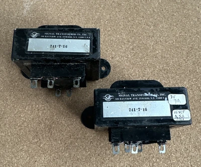 (2) Signal Transformers 241-8-16, PRI 115 VAC, 50/60 Hz, SEC 16 VCT @ 6.25 A, NO - Image 1 of 4