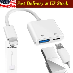 [2 in 1] 8-PIN to USB 3.0 OTG Adapter for iPhone Connect USB Flash Drive,Camera， - Picture 1 of 13