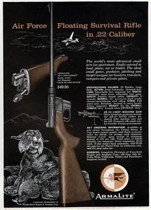 1960 Armalite Air Force Floating 22 Rifle Original Print Ad - Picture 1 of 1