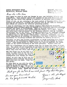 1976 Signed Typescript Letter Brazil Missionary Couple Amazon Jungle Travel - Picture 1 of 3