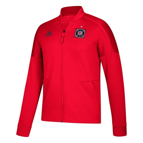Chicago Fire MLS Adidas Men's Team Red Full Zip Z.N.E. Anthem Jacket Cover