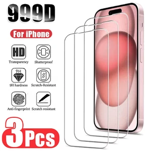 Echt Glas für iPhone 3x  16 15 14 13 12 11 8 XR Pro Max Mini Panzerfolie Schutz - Bild 1 von 5