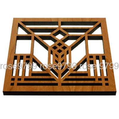 Frank Lloyd Wright Madera Corte Láser Lago Ginebra Remache y Placa de Pared TR05 Foto 1 de 3