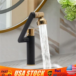 360° Rotating Kitchen Sink Tap Mixer Tap Bathroom Washbasin Mixer Faucet Black - Picture 1 of 10