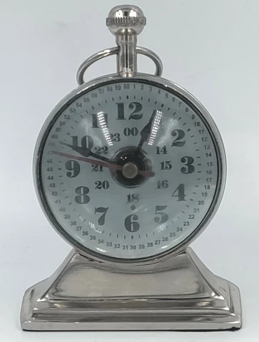 Wellgain Railroad Chrome Regulator Like Desk Time Clock Bubble Magnify Glass Cover