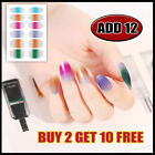 12 Strips Nail Stickers UV Lamp Required Gel Wraps HOT NEW 2+10