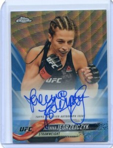 2018 Topps UFC Chrome JOANNA JEDRZEJCZYK Blue Wave Refractor On Card Auto #53/75