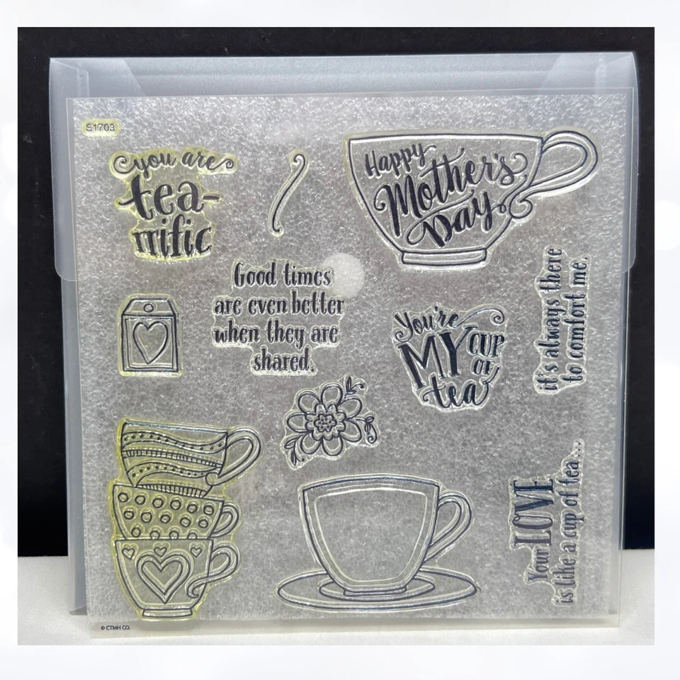 Close To My Heart TEA-RRIFIC Tea Party Cup Mothers Day Rubber Stamps - Image 1 of 1