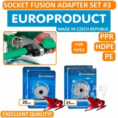 Socket Fusion Welding Adapter Set for Metric DVS Plastic Pipes 20/25 x 2 Set #3 - Image 1 of 4