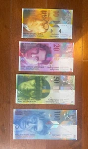 SWITZERLAND 10-20-50-100 Francs, Banknote 2000-2007, Europe Currency - Picture 1 of 2