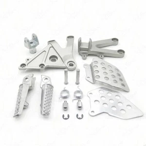 Motorbike Front Foot Pegs Bracket Fit For Honda CBR600RR 2003-2006 04 05 Silver - Picture 1 of 5