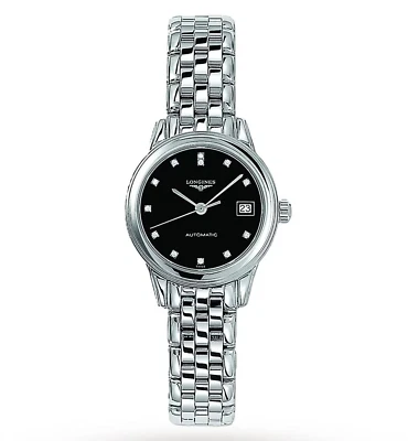 Longines Flagship SWISS Automatic Diamonds Black Dial Ladies Watch L42744576 - Image 1 of 4