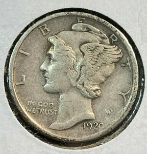 1920 P  Mercury Dime circulated 90% Silver VF to Extra Fine XF - Picture 1 of 2