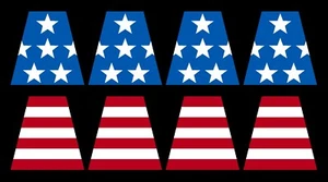 8 FULLY Reflective American Flag Fire Helmet Tetrahedrons Tets Firefighter - Picture 1 of 2