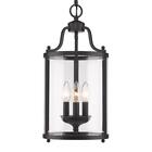 Payton 3 Light Pendant in Black with Clear Glass