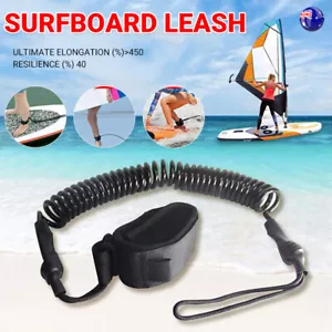 10' Coiled Leg Rope SUP Paddleboard Surfboard Leash Wrist Leash Ankle Leash Surf - Picture 1 of 12