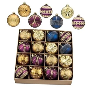 Christmas Ornaments Tree Decorations for Mardi Gras, 16ct Bronze Copper Purple - Picture 1 of 7