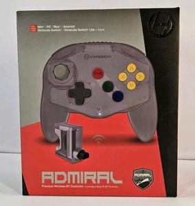 Hyperkin Nintendo 64 Admiral Clear Premium Wireless BT Controller - New Sealed  - Picture 1 of 5