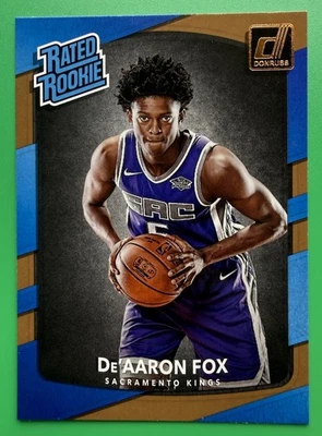 De'Aaron Fox 2017-18 Panini Donruss Rated Rookie RC #196 RC San Antonio Spurs - Image 1 of 2