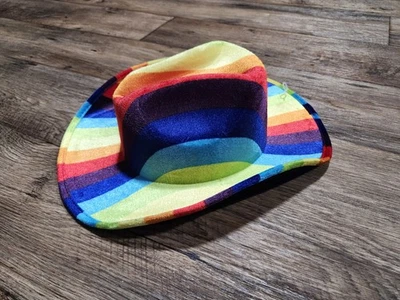 Disfraz decorativo ajustable de fieltro arco iris orgullo adulto colorido sombrero de vaquera Foto 1 de 4