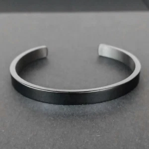 Brazalete nórdico moderno vikingo de acero inoxidable negro para hombre - Imagen 1 de 6